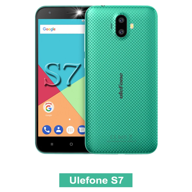 Ulefone S7 5,0 дюймов HD 3g WCDMA смартфон Двойная камера заднего вида MTK6580 четырехъядерный процессор три слота 8 Гб rom Android 7,0 мобильный телефон - Цвет: S7 green