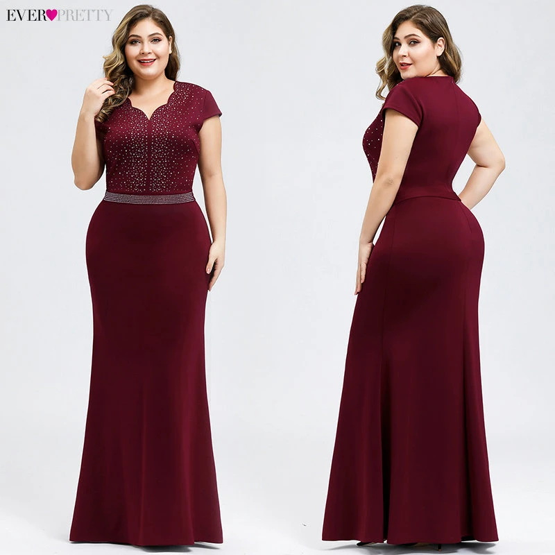 Skup Plus rozmiar czarne suknie wieczorowe kiedykolwiek dość EZ07623 2019 elegancki syrenka Sparkle V Neck długi z koralikami formalne suknie na wesele