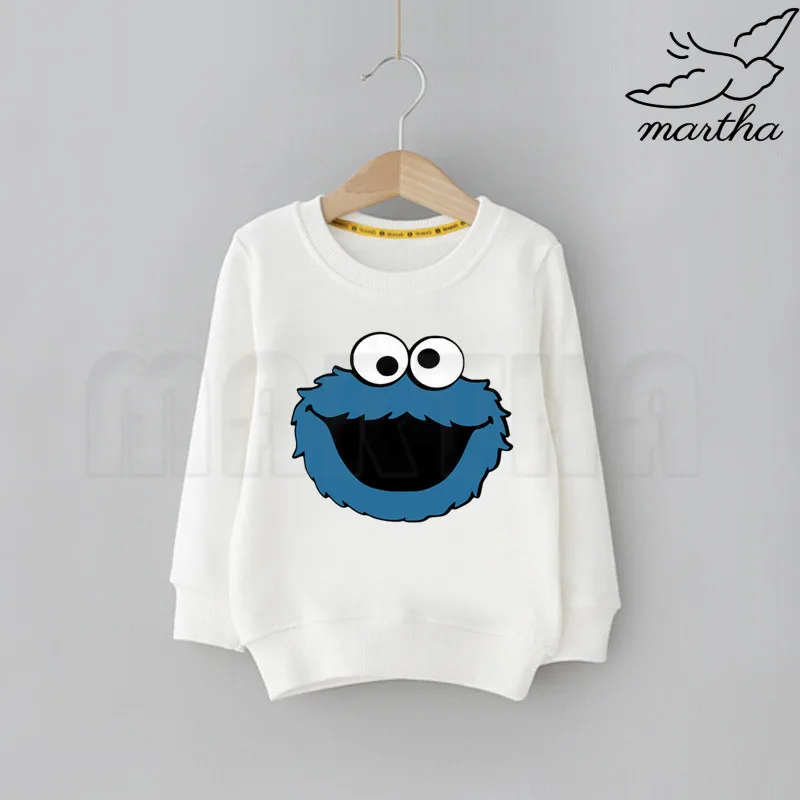 Sesame Street Cookie Monsters Cartoon Children Hoodie Cute Print Sweatshirts Kid Clothes Baby Cartoon Hoodies Sweatshirts