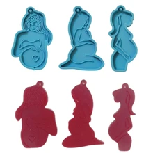 DIY Breastfeeding Mother Baby Silicone Mold Keychains Epoxy Resin Molds Handmade Jewelry Key Ring Pendant Decor Making Tool