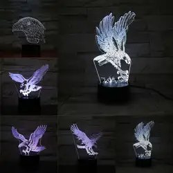 5 Differen Летающий орел 3D светодиодный светильник Новинка USB ночник для спальни домашний декор потрясающая визуализация Иллюзия подарок Luminari