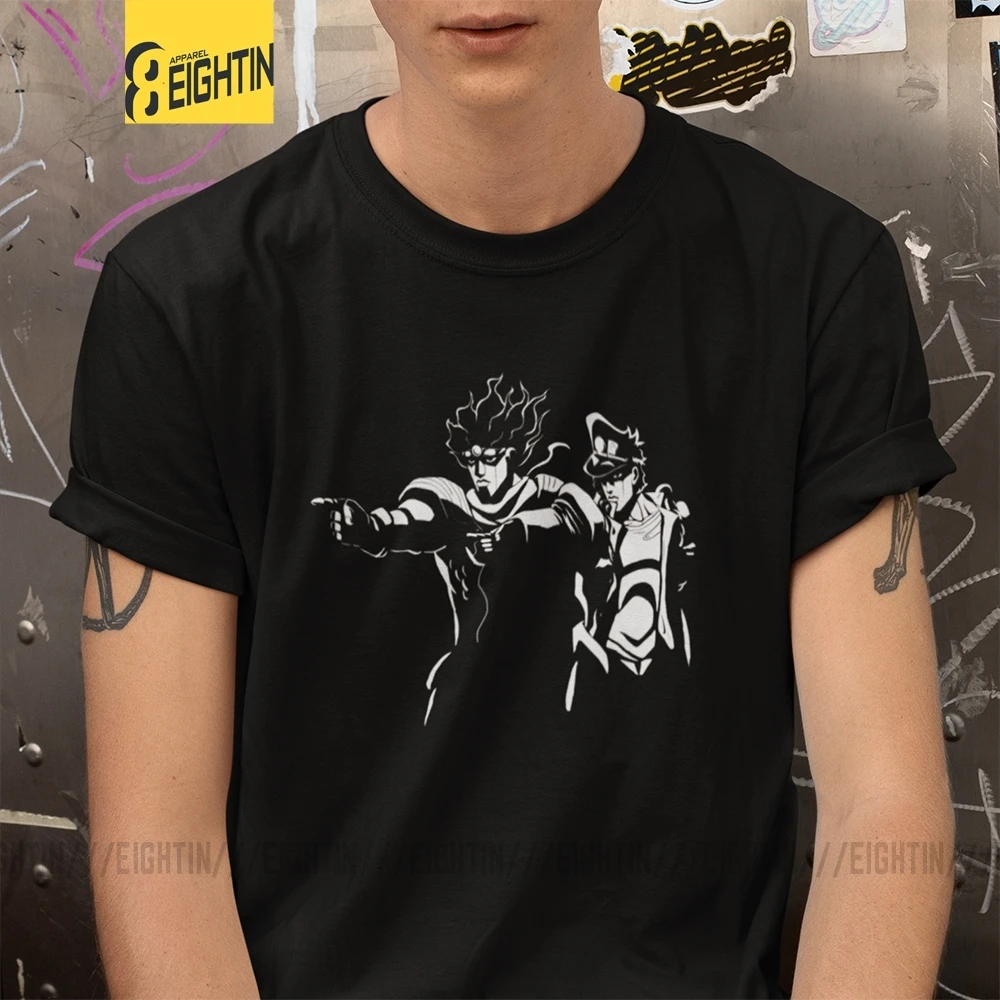 JoJo Необычные Приключения стенд фантастика футболка винтажные футболки новые с коротким рукавом Crewneck очищенный хлопок уютные мужские футболки