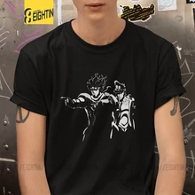 JoJo Необычные Приключения стенд фантастика футболка винтажные футболки новые с коротким рукавом Crewneck очищенный хлопок уютные мужские футболки