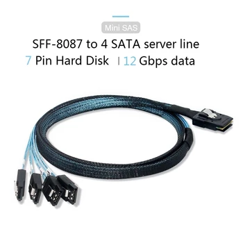 

0.5m/1m Mini SFF-8087 to 4 SATA Cable Mini SFF8087 36P To 4 SATA 7P Cable 12Gbps Hard Drive Data M5TB