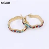 Fashion Multiple size Rhinestone Hoop Earrings For Women Statement Gold Color Round Circle Hoop Earring Party Gift LH780 ► Photo 2/6