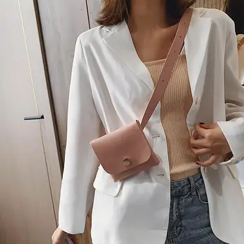 

Artificial leather banana fanny streetwear Fashion Women Outdoor Solid Color Hasp Messenger Bag Sports Chest Bag Waist Bag