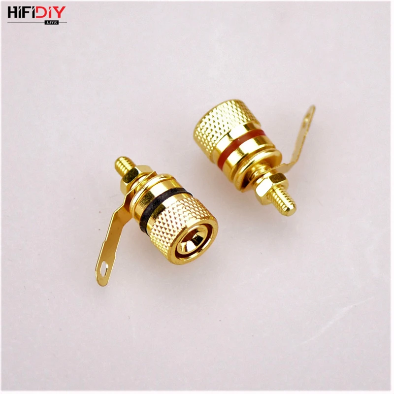 HIFIDIY LIVE 2 шт. динамик распределительная коробка DIY клеммный разъем связывающий пост HIFI усилитель чистый cupper Позолоченный разъем типа "банан"