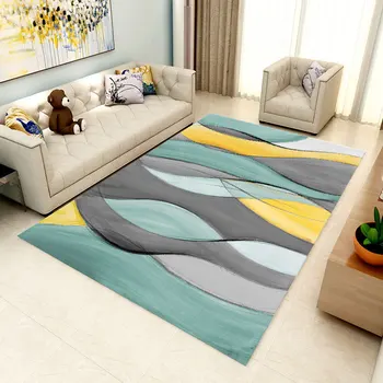 

Geometry Pattern Rectangle Carpet Quality For Living Room Bedside Large Children Play Area Rug Kids Room Crawl Simple Modern Mat