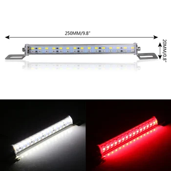 

1 pcs Car 30 LED 18W Reverse Brake Tail Light Bar Red and White License Plate Lamp Drop shipping