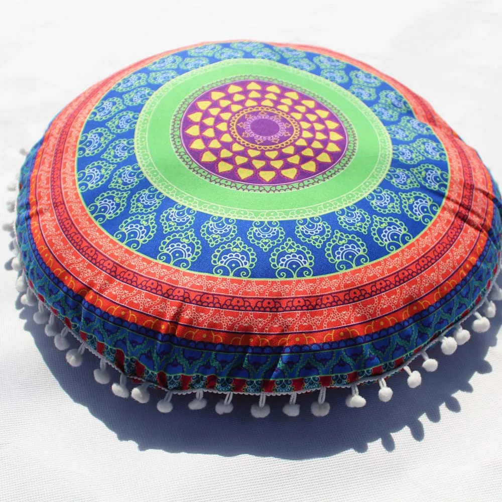 Популярные подушки в стиле индийской мандалы, съемные и моющиеся круглые богемные домашние подушки, чехол, подушка для дома#45