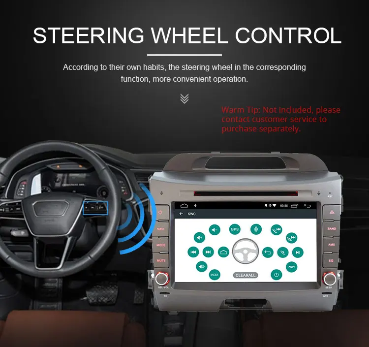 Flash Deal TOPBSNA Android 9.0 Car DVD Player for Kia sportage 2010 2011 2012 2013 2014 2015 GPS Navigation 2 din Car Radio Stereo WIFI RDS 10