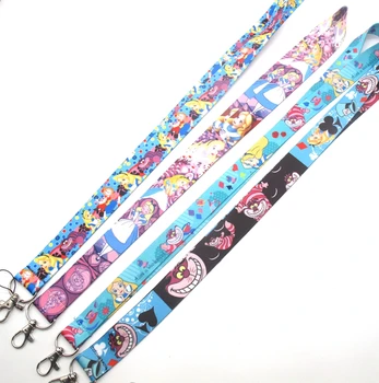

Mixed cartoon Alice princess cat Neck Strap Lanyards Badge Holder Rope Pendant Key Chain Accessorie