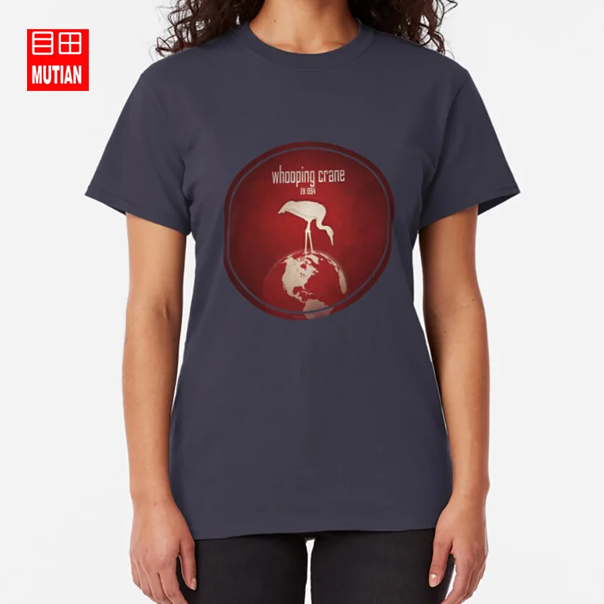 Whooping crane - endangered animals T shirt bird species wildlife conservation red list america save | Мужская одежда