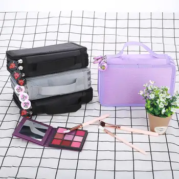 

Portable Canvas Pencil Curtain Bag Storage Folding Folding Pencil Case Drawing Zipper Two Specifications 52 Holes