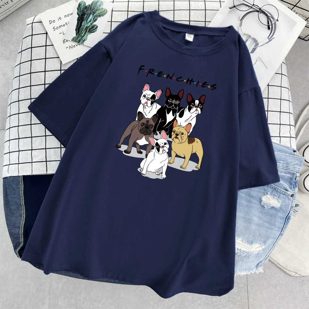 Женские футболки с принтом Six Cartoon Dachshunds летние повседневные в стиле хип-хоп