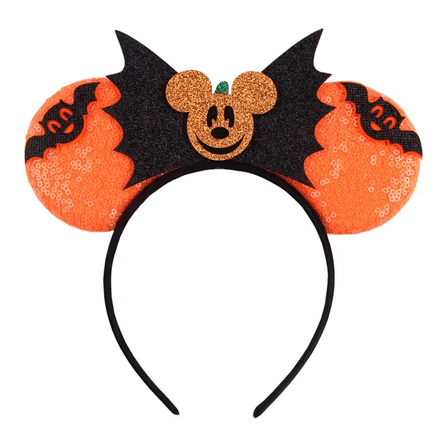 Disney Mickey Stitch Frozen Ears Headband Sequins Hair Bows Charactor For Women Festival Hairband Girls Hair Accessories Party 45