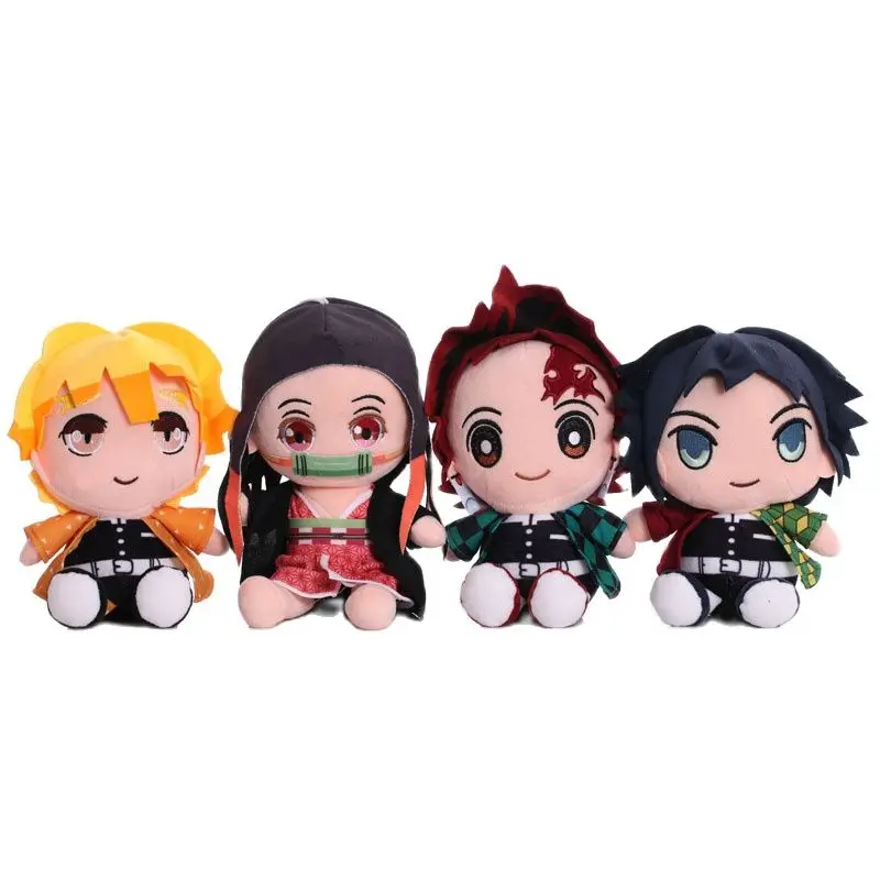Оптовая продажа 12 шт./лот 20 см милая мягкая кукла Kimetsu Agatsuma Zenitsu Nezuko аниме