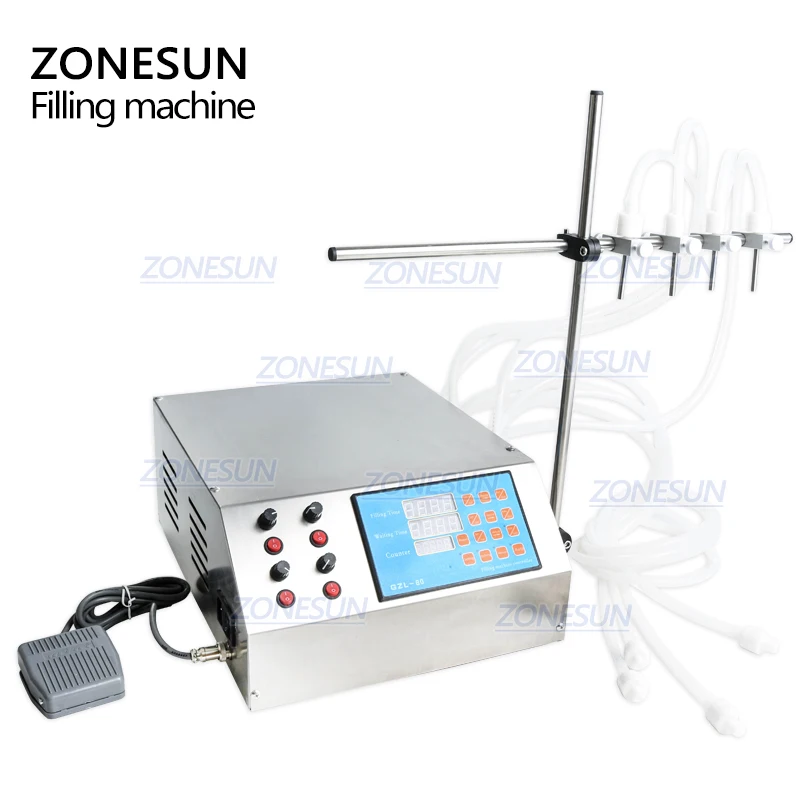 ZONESUN 4 головки перистальтический насос наполнитель полуавтоматическая машина