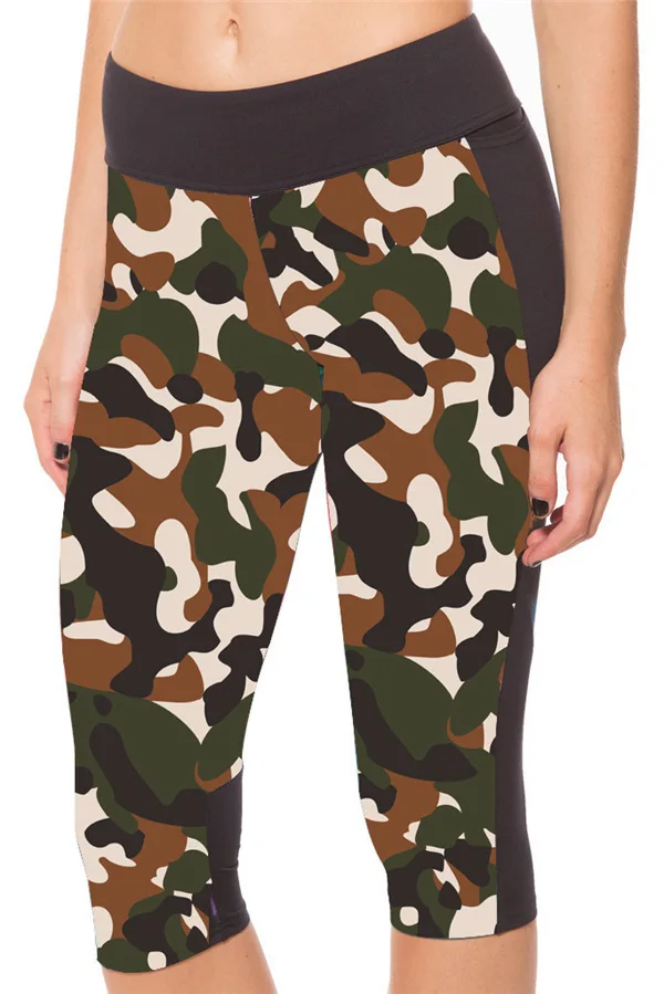 

Summer Hot Selling Digital Printing Camouflage Buttock Lifting High-waisted 7 Points Sports WOMEN'S Pants Ty7slgs-1043