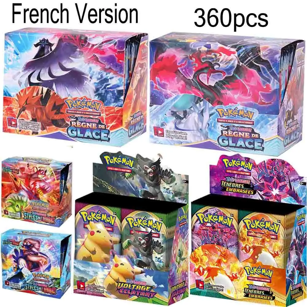 360 шт. новая французская версия карт Pokemon TCG: меч и щит темнота Ablaze Booster
