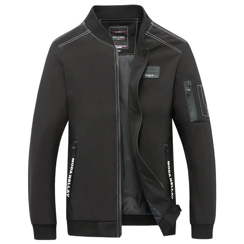 

2018 Autumn Fashion New Style Large Size Men Stand Collar Jacket Korean-style Slim Fit Men Baseball Uniform Jacket