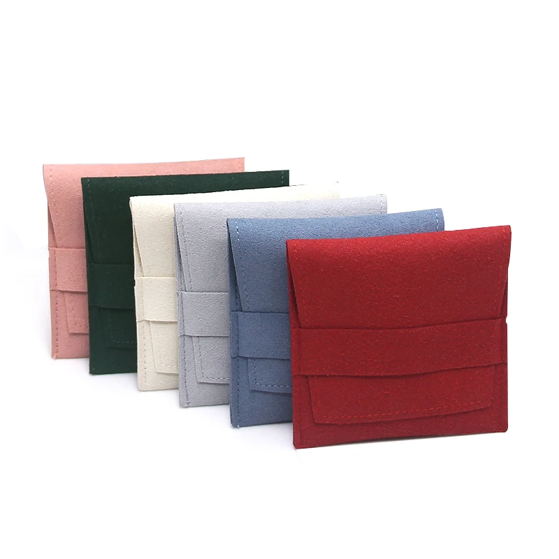 

Multicolor 1PCS Envelope Folded Microfiber Fabric Jewelry Bag Velvet Pouches Jewelry Package Presents Bags Can Be Customized