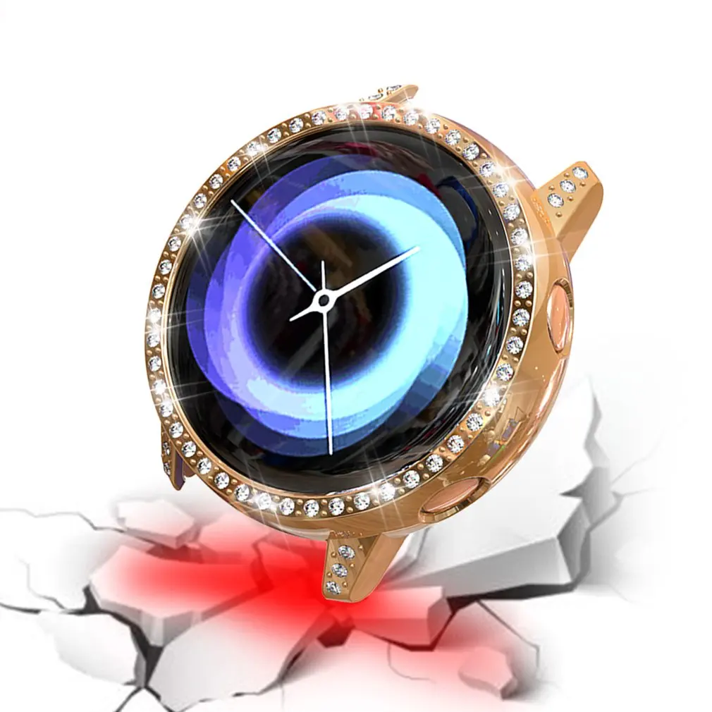 Для Galaxy Watch Active Smart Watch инкрустированный бриллиантами Чехол ударопрочный износостойкий защитный чехол для экрана часов