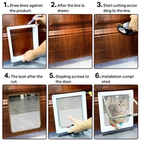 Smart Pet Door 4 Way Locking Security Lock ABS Plastic Dog Cat Flap Door Controllable Switch Direction Doors Small Pet Supplies 5