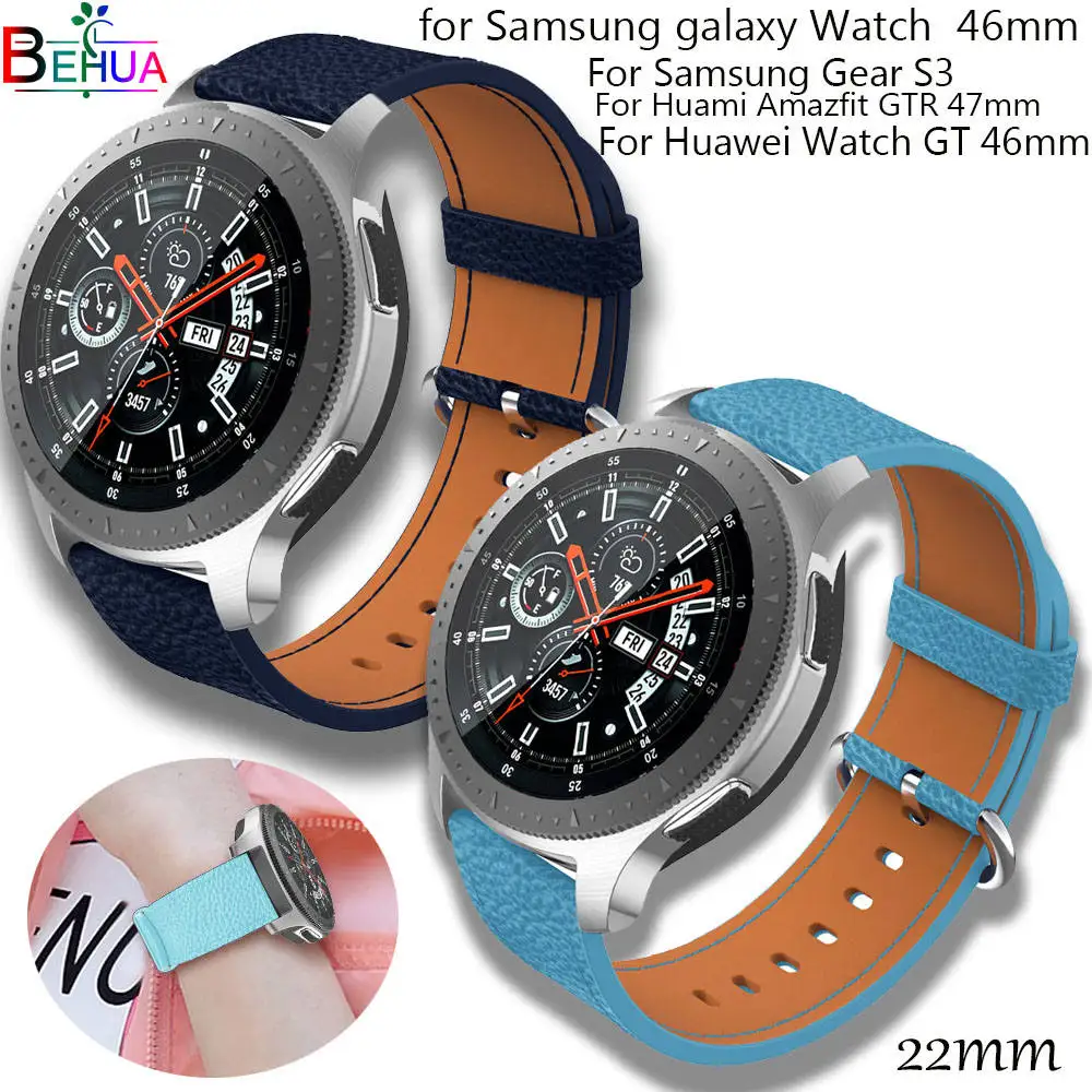 

22MM Watchband Wristband For Samsung Gear S3/for huami Amazfit Stratos 2 2S/Garmin vivomove Classic buckle soft Leather Straps
