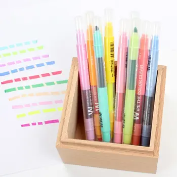 

10Pcs Double-end Erasable Highlighter Pen Markers Pastel Liquid Chalk Marker Fluorescent Milkliner Highlighters Color