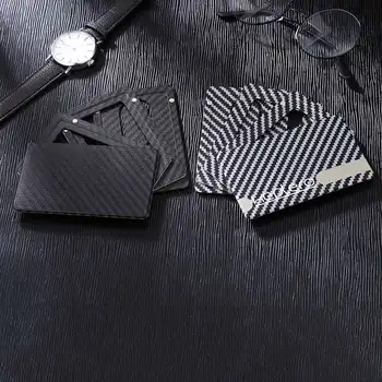

1 Piece Aluminum New Carbon Fiber Wallet Cash Card Holder Business Wallet Credit Card Protector Case Pocket Purse Fireproof