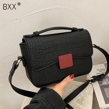 

[BXX] Crocodile Pattern PU Leather Bags For Women 2020 Winter Handbags and Purses Female Travel Crossbody Shoulder Bag HP050