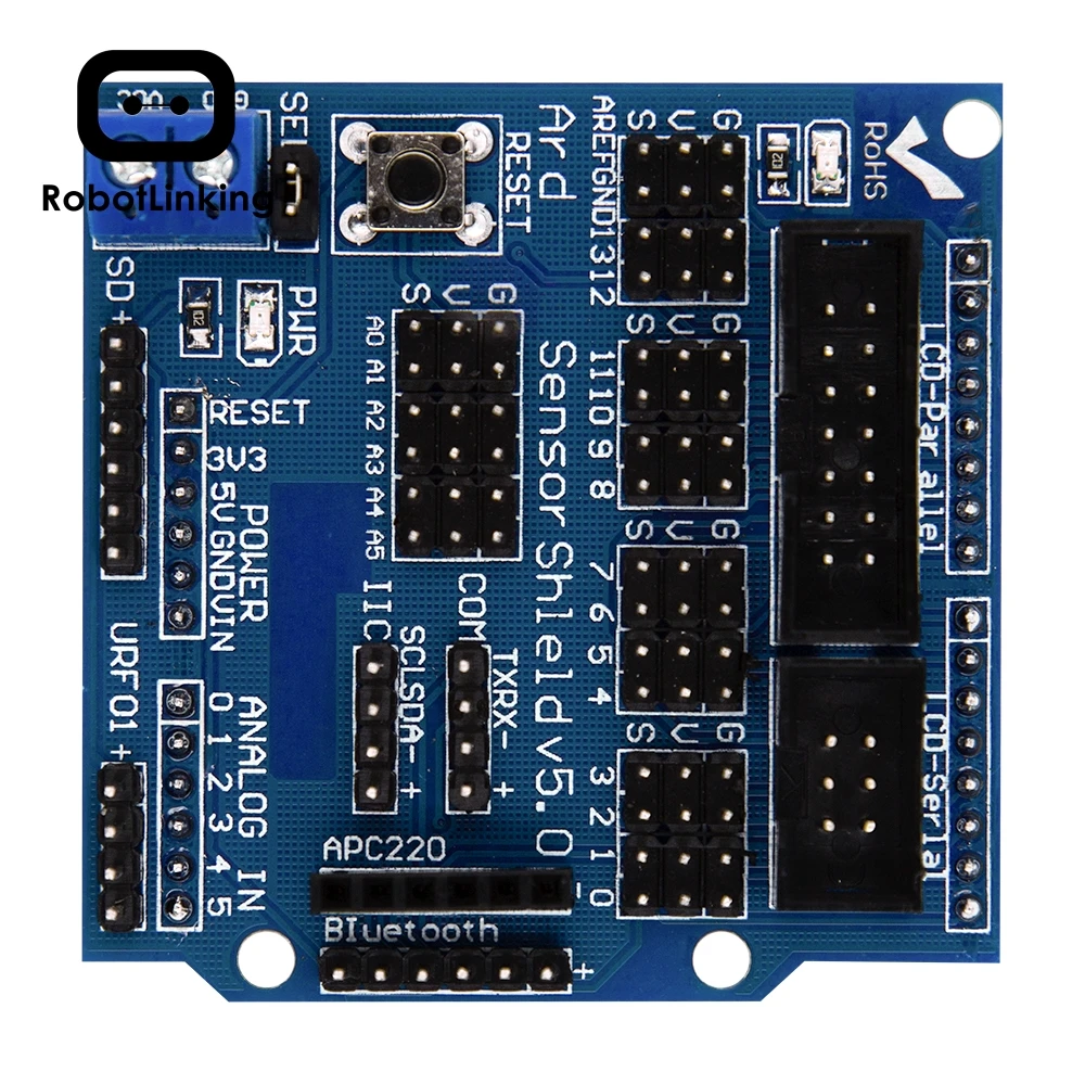 Плата расширения датчика V5.0 для электронных строительных блоков Arduino детали