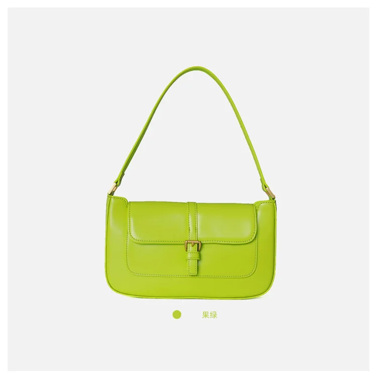 Winter New Retro Cow Leather Baguette Bag Under The Shoulder Shoulder Bag Female