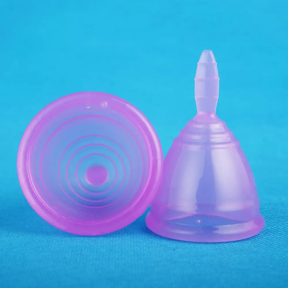 1 шт. медицинского класса силиконовые вагинальные менструальные чашки набор для женской гигиены стерилизатор многоразовые женские менструальные коллекционные чашки - Цвет: Purple diameter4cm