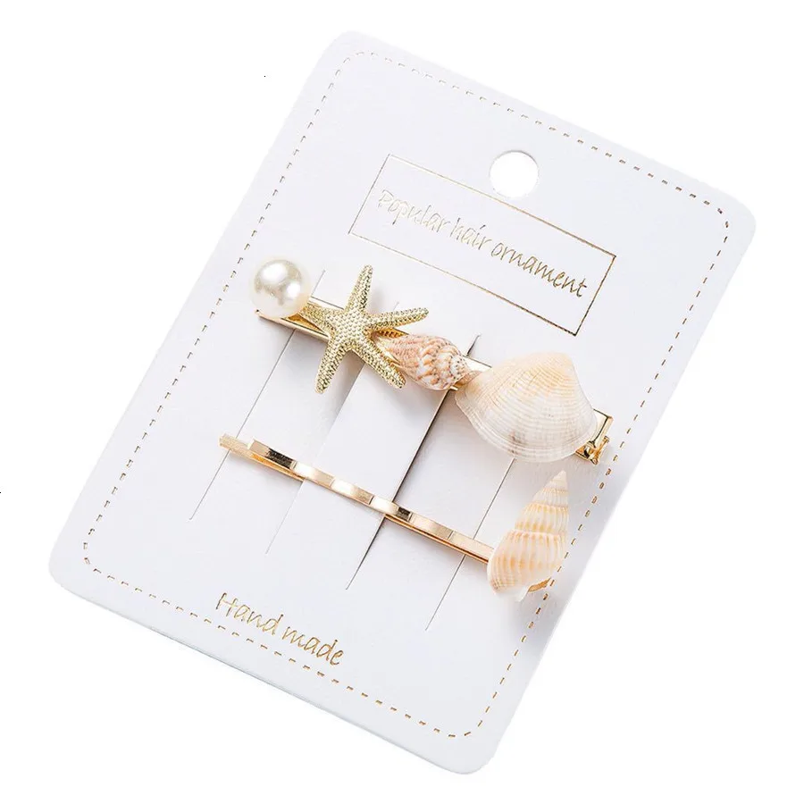 Boho Shell заколка для волос набор женские аксессуары для волос Винтажные Ювелирные изделия заколка в виде раковины золотые заколки для девушек пляжные вечерние головные уборы