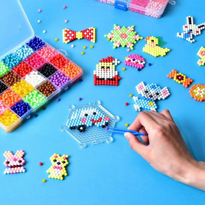 6000 шт 36 цветов 5 мм водный спрей Aqua Perler магические бусины Обучающие 3D Пазлы аксессуары для детей игрушки DIY магические бусины