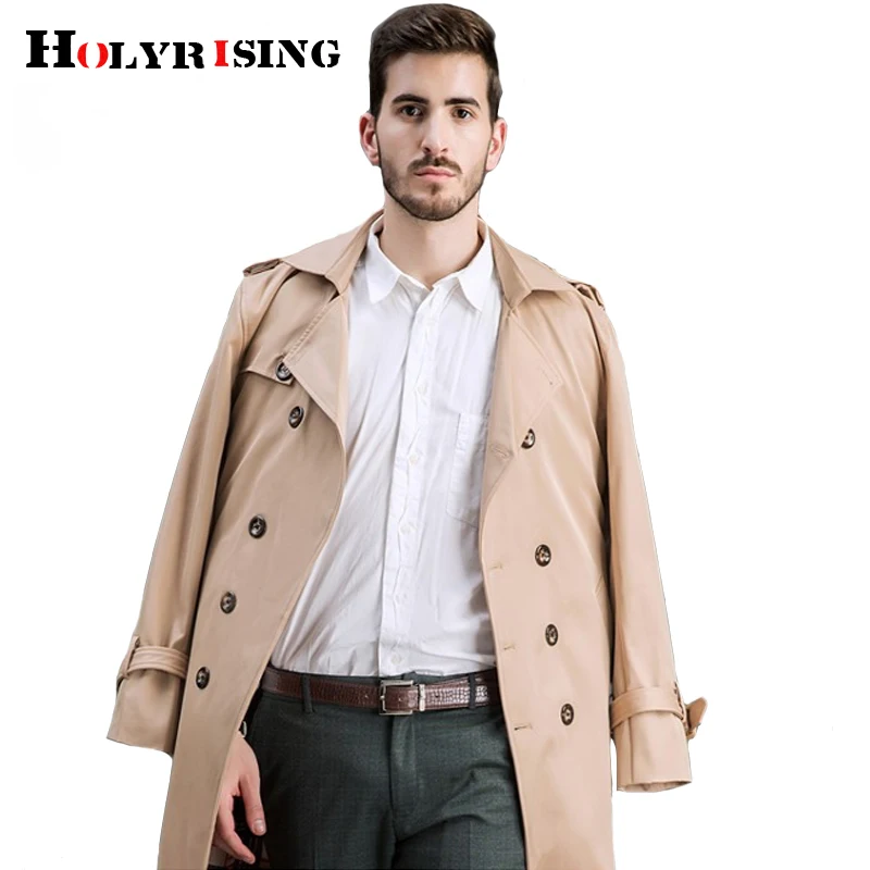 Holyrising Тренч мужское длинное пальто Плюс Размер 7XL 8XL 9XL двубортная куртка manteau homme мужская ветровка 18936-5