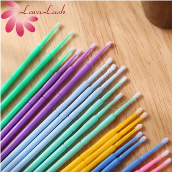 

500 pieces/lot Wholesale eyelash extension grafting micro cotton swab wands cleaning stick makeup nano remove glue eyelash swabs