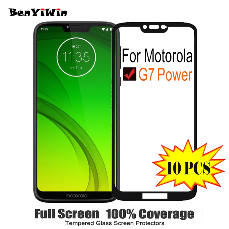 Защитная пленка для экрана из закаленного стекла полное покрытие Motorola G7 Power 9H