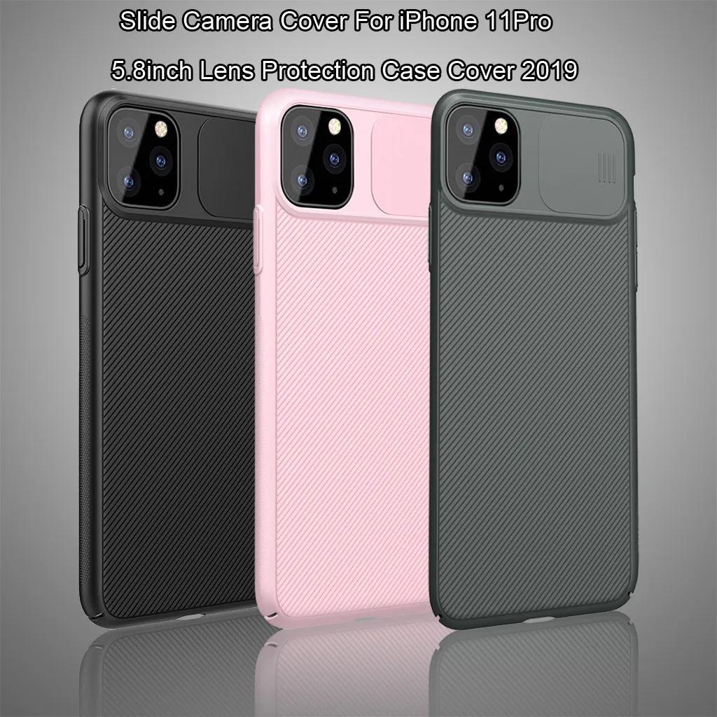 

PU Leather Case Slide Camera Cover For iPhone 11/11 Pro/11 Pro Max 5.8 6.1 6.5 inch Lens Protection Case Cover