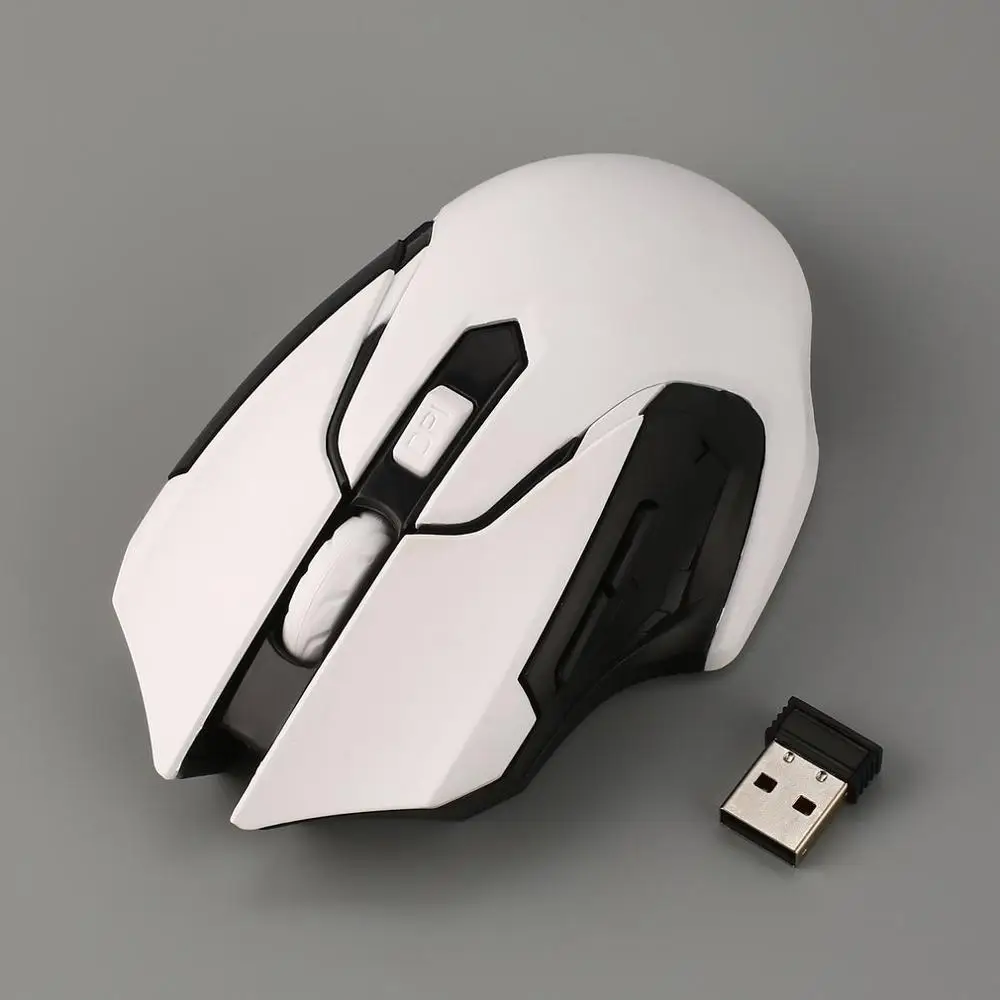 Бесшумный Беспроводной оптический Мышь кнопка отключения звука игровой Мышь для портативных ПК с USB 2,0 приемник 2,4 ГГц Беспроводной USB оптическая Мышь - Цвет: YX20184 White