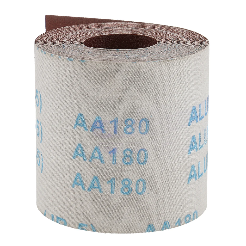 10m Long 100mm Wide Emery Cloth Roll 180 Grit Sandpaper for Cleaning