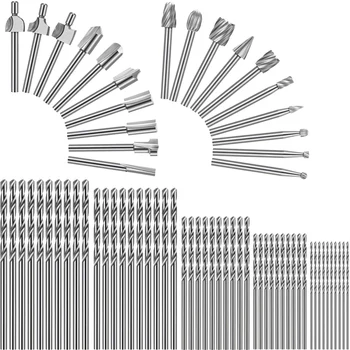 

70Pcs 1/8 Inch HSS Carpentry Router Bit Rotary Burr Set and Twist Drill Bits for DIY Woodworking Drilling Engraving Tool