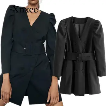 

Blazer sashes puff sleeve suits long blazers dress women vestidos de fiesta de noche vestidos party dress women