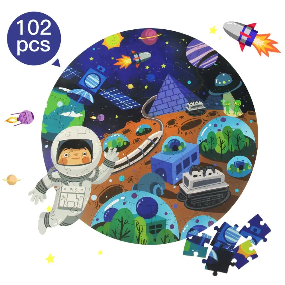 

Babytry 102 Pieces Jigsaw Puzzles for Children / Adults Paper Puzzle Toy Mars City 2050 Learning Educational Borad Game Toy Gift