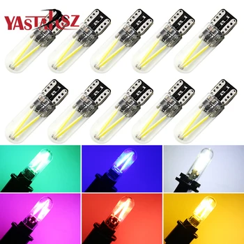 

10 Pcs T10 194 168 W5W LED Bulbs COB Filament Car Light Auto Side Indicator Light License Plate Reading Lamp 12V Glass