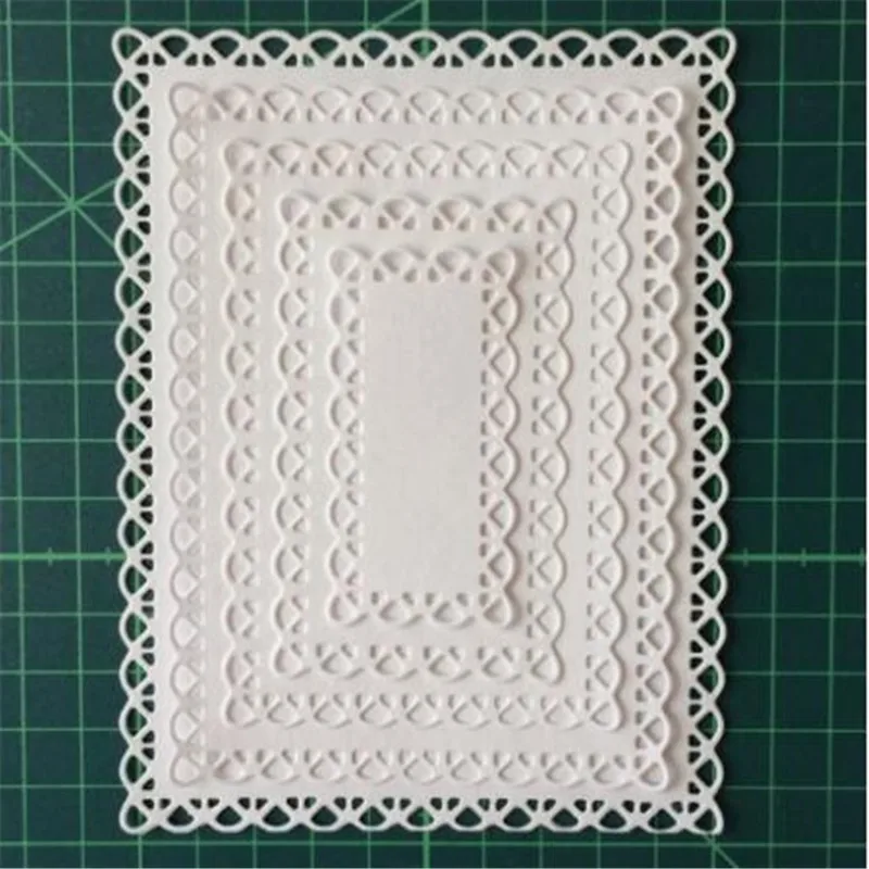 

Gowing Nested Stitched Scallop Rectangle Frame Metal Cutting Dies DIY Etched Dies Craft Paper Card Making Scrapbooking Embossing