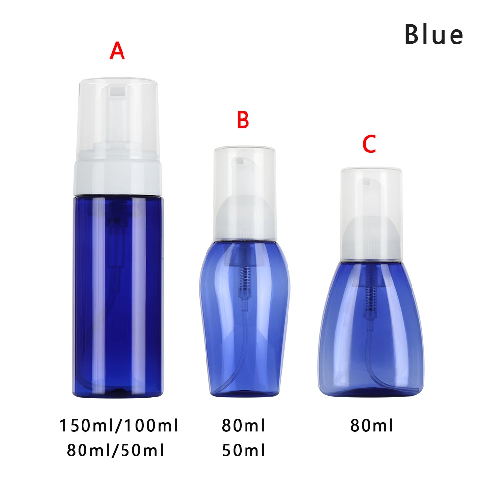 50/80/100/150 мл прозрачная синяя бутылка для жидкого мыла жидкое мыло для Мусса контейнеры для розлива Шампунь Лосьон гель для душа насосный дозатор для пены бутылки