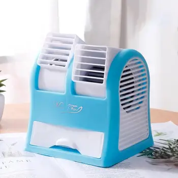 

Usb Small Fan Mini Fan Battery Perfume Air Conditioner Leafless Fan Double Port Small Fan Convenient Portable Small Fan